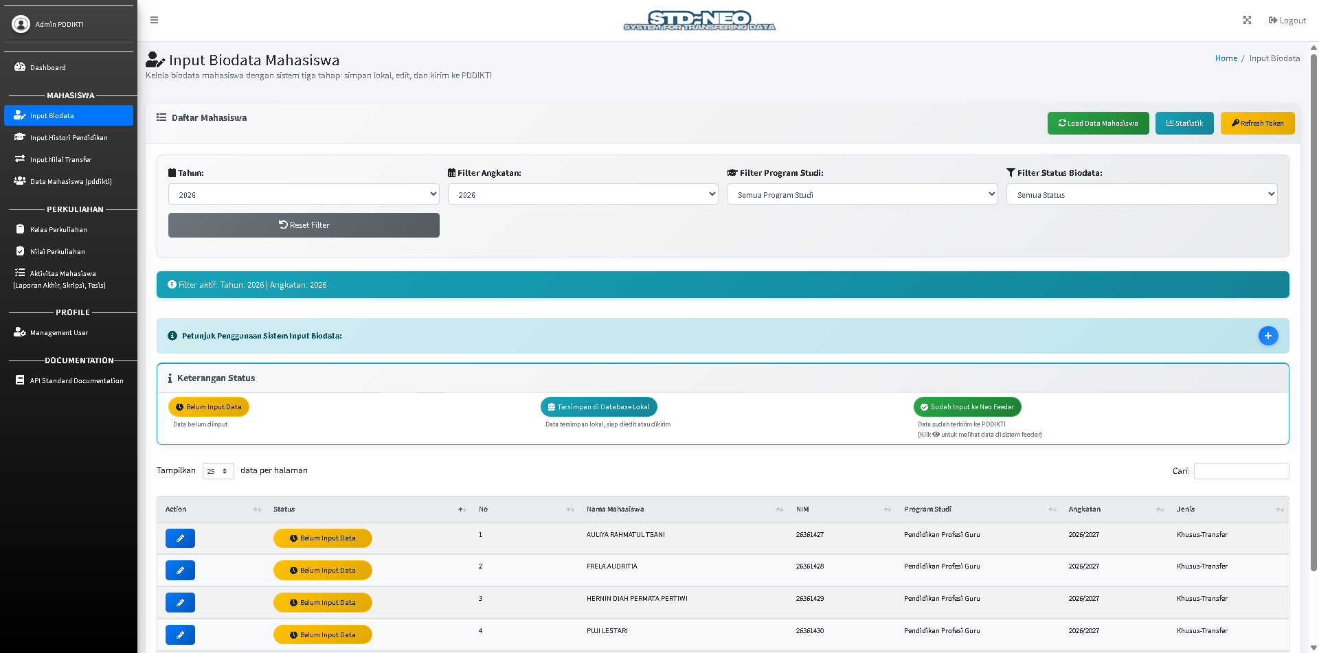 STD UMPO - Input Biodata